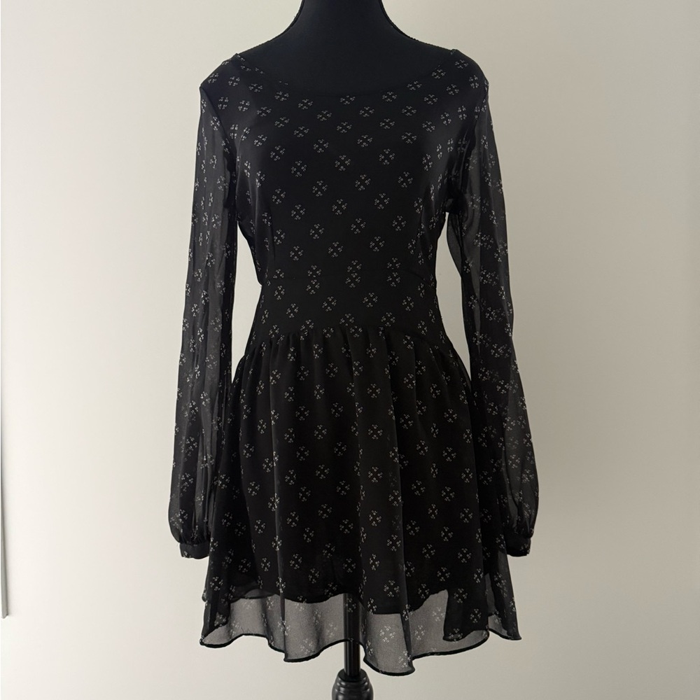 Free People Black Long Sleeve Dress xs